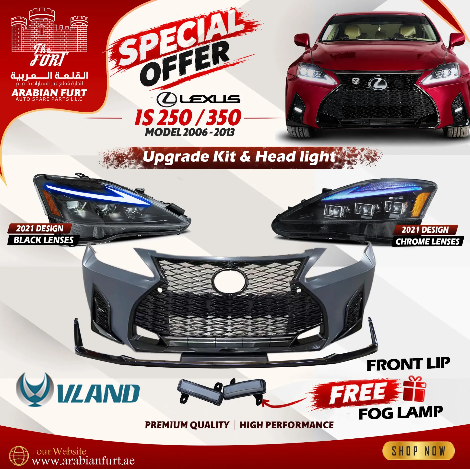 LEXUS IS 250 2006 - 2013 UPGRADE KIT 2021 WITH HEAD LIGHT 21 DESIGN VLAND OFFER
