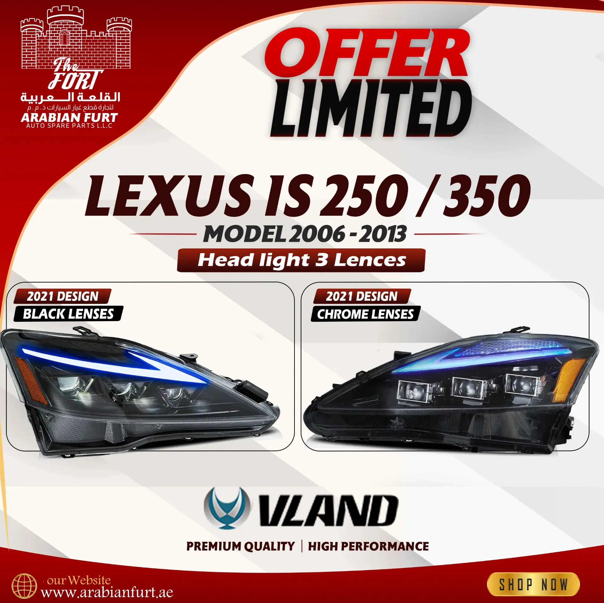 LEXUS IS 2006 - 2013 HEAD LIGHT UPGRADE 2021 DESIGN VLAND OFFER